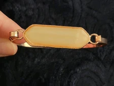 Handmade Rose Gold Tone Marbled Bar Inlay Bangle Bracelet