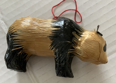 Vintage Wheat Straw  Wheatstraw PANDA Ornament new old stock