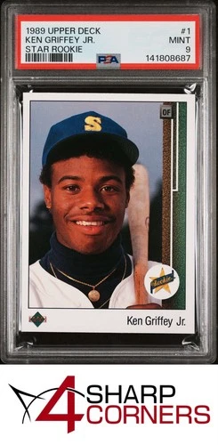1989 UPPER DECK STAR ROOKIE #1 KEN GRIFFEY JR. RC MARINERS HOF PSA 9