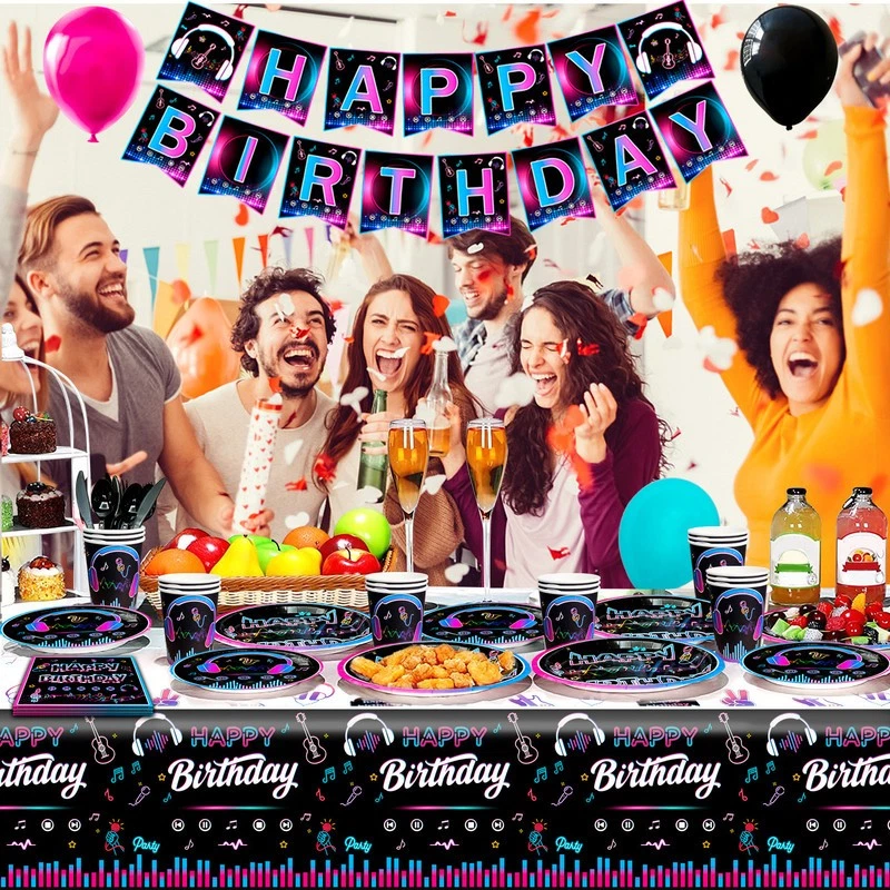 Toalha de mesa balões decoração festa música festa decoração festa Tik Tok - Imagem 3 de 4