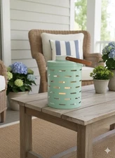 Coastal Farmhouse Style Decorative Lantern Metal Patio Yard Garden Decor 10x8