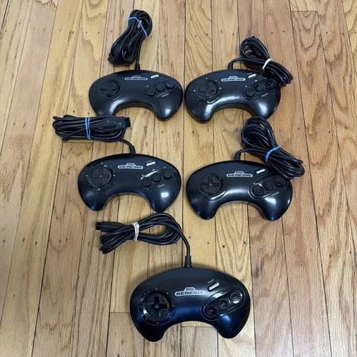 Lot Of 5 VTG Authentic Sega Genesis Controller 3 Button Original Model 1650 OEM