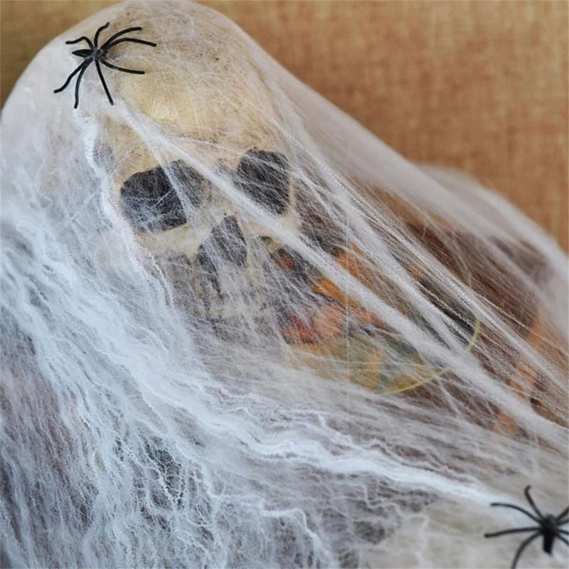 Halloween garden and house spider web decor