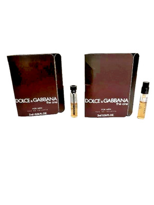 2 x  DOLCE & GABBANA THE ONE FOR MEN EDT 2 ml / .06oz Cologne SAMPLE VIALS