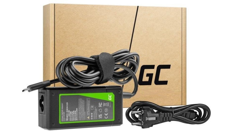 Green Cell USB-C PD AD133P für Smartphone, Tablet, Laptop Netzteil 45W 5V- 20V