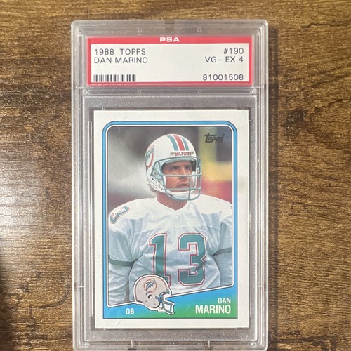 Topps 1988 Dan Marino Miami Dolphins #190 PSA Graded Base Set NFL Card HOF