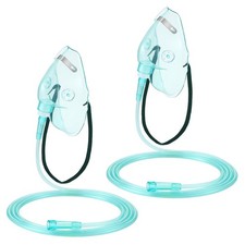 2 Packs Pediatric Elongated Standard Oxygen Mask with 6.6' Tubing and Adjustable