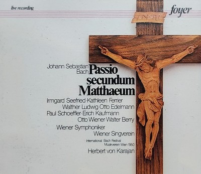 Bach St. Matthew Passion 3 CD Set Karajan/Seefried/Ferrier/Ludwig Vienna 1950