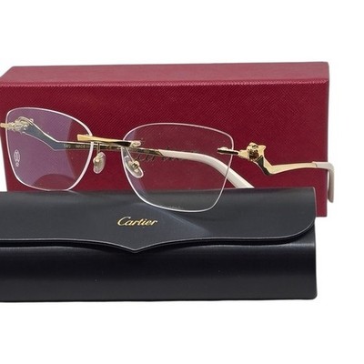 CARTIER  CT0120O 003 Rimless  with cream temple tips 100% authentic