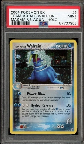 Pokemon Team Aqua's Walrein EX TM Magma Vs TM Aqua Holo Rare #6 PSA 9 Mint