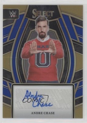 2024 Select WWE Signature Selections Blue Prizm 19/49 Andre Chase Auto 0t30