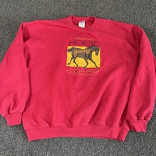 Y2k Jerzees Men  s Sweatshirt Large Advice From A Horse Burgundy Derby Race L