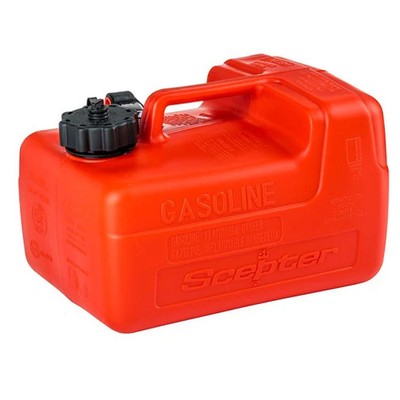 Scepter 3.2 Gallon Portable Marine Fuel Tank w/ Gauge | 08580 Gasoline Red Can