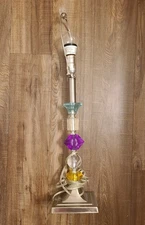 Modern Crystal Table Lamp Brushed Nickel Base 19.5” Tall Clear Acrylic Accents