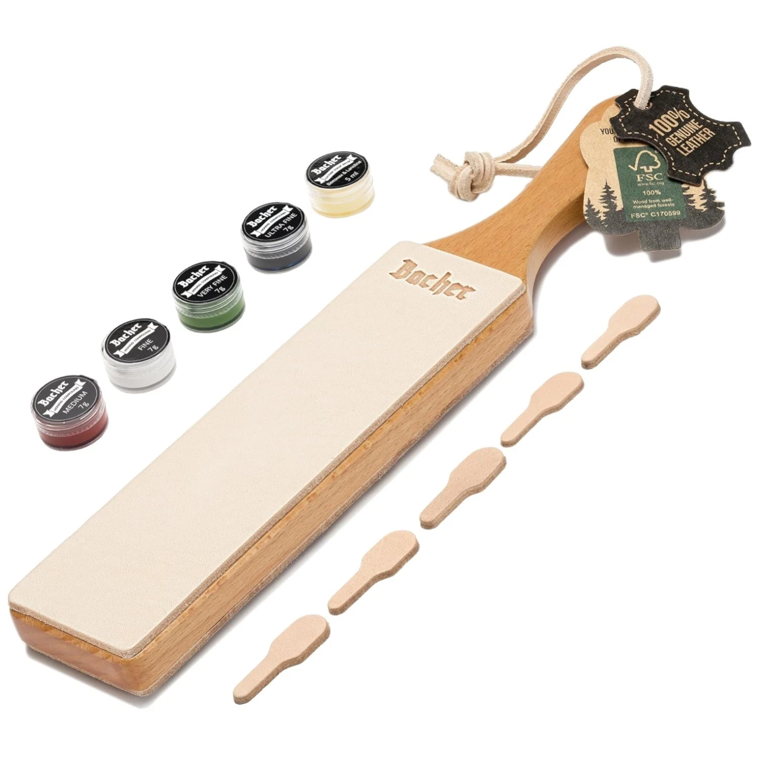 Leather Knife Strop with Polishing Compound#