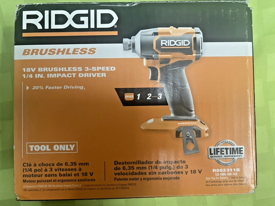 Ridgid 18V 3 Speed 1/4” Impact Driver Brushless (Tool Only) R862311B NEW in BOX - Image 2 of 4