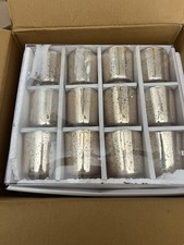 Gold Votive Tealight Candle Holders 12Pcs - Speckled Mercury Glass Candle Holder