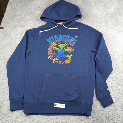 Minnesota Timberwolves X Grateful Dead Hoodie Mens M Blue NBA Slam Dunk Homage