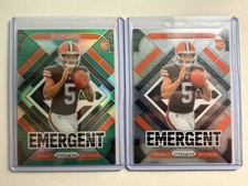Dillon Gabriel RC Lot Prizm Emergent Green Emergent Base Browns