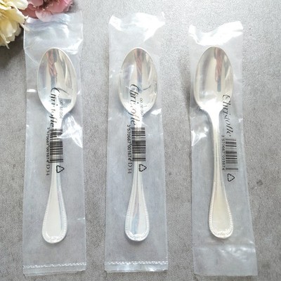 Christofle Malmaison Silverplate Flatware Coffee Spoon 3pcs Brand New