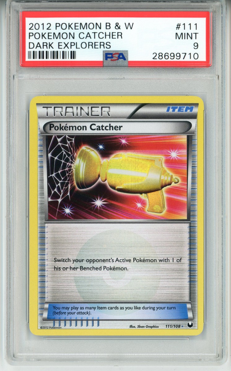 POKEMON DARK EXPLORERS POKEMON CATCHER #111 SECRET RARE PSA 9 MINT