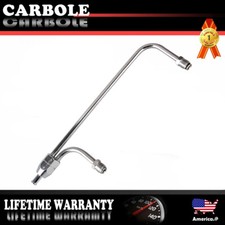 Chrome Dual Feed Fuel Line 4160 For Holley Carburetor Double Pumper 38hose Sbc