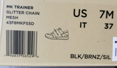 Michael KORS TRAINER MK Glitter Chain Mesh Silver Bronze Sneakers