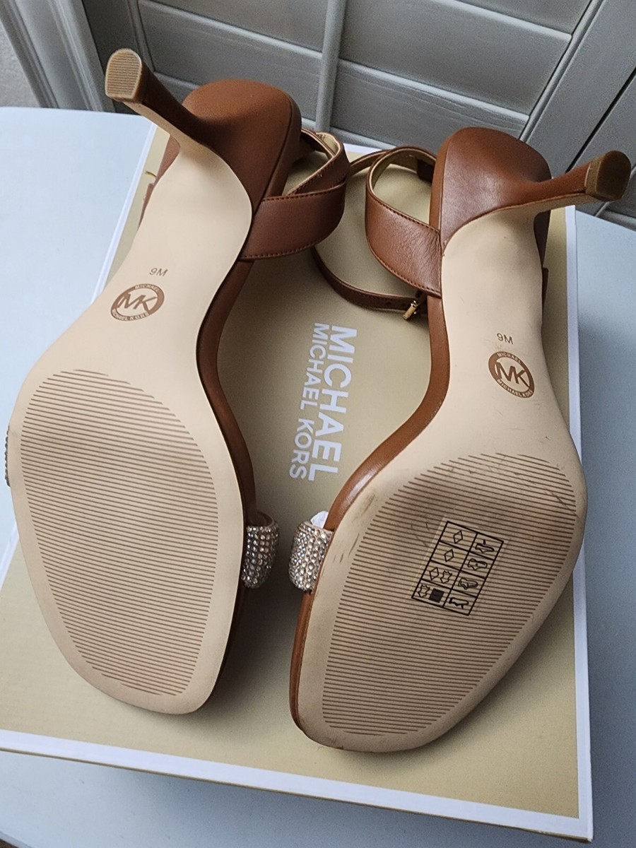 Michael Kors • Carrie Sandal Embellished • Size 9 • Luggage