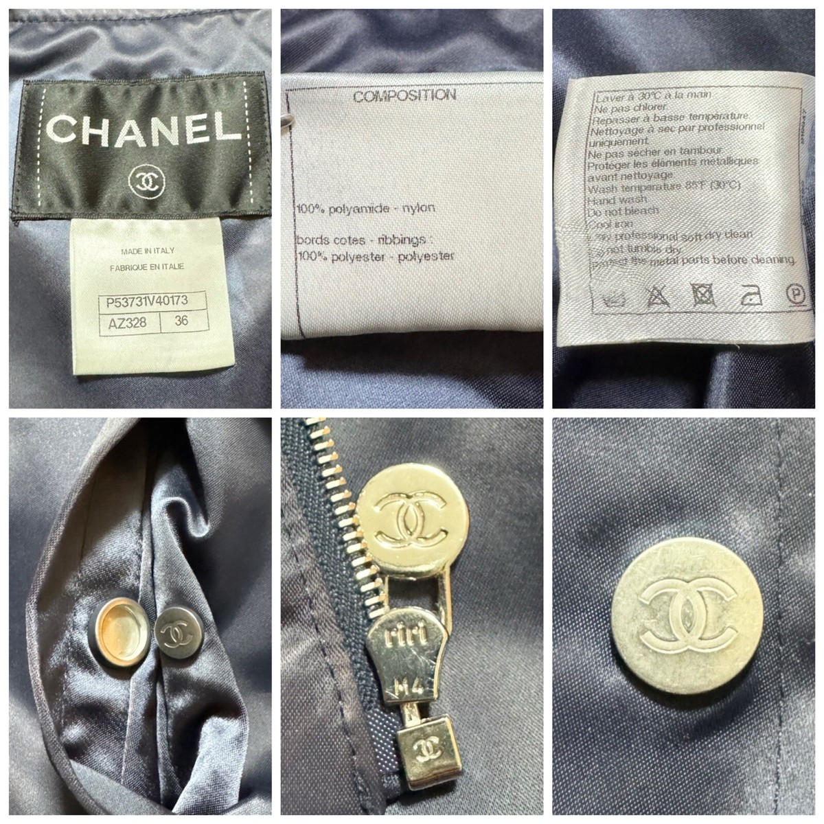 Authentic Recent Model Chanel Nylon Blouson Bomber Jacket