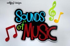 CRAFTECAFE BAND MUSIC SCHOOL TITLE premade paper piecing scrapbook diecut piece