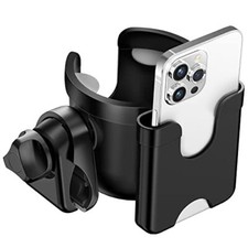 Cup Holder with Phone Holder for Stroller Bike Wheelchair Walker Scooter