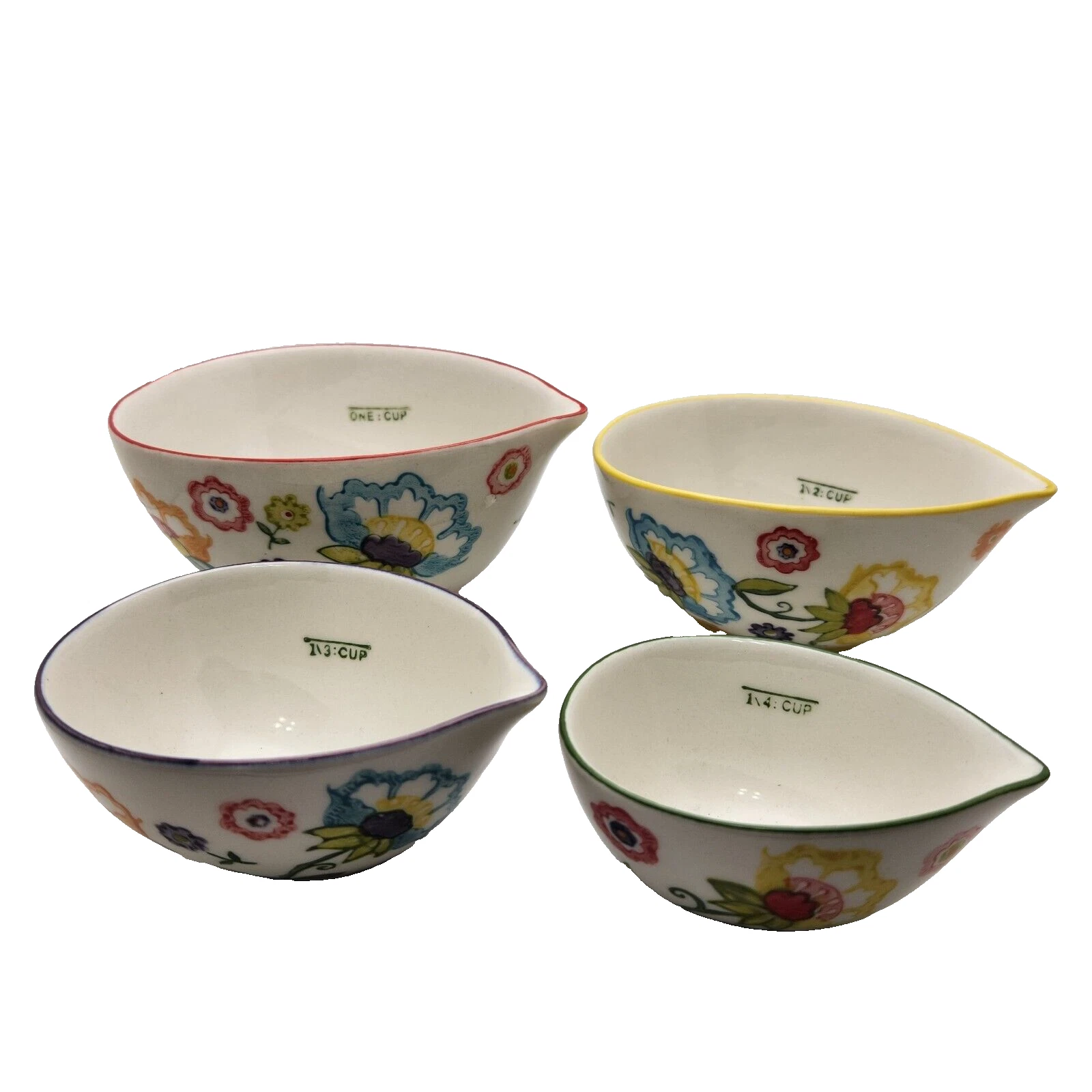 Nesting Measuring Cups Set Floral Pattern Colorful Pier 1 Imports Hand painted