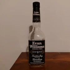 Evan Williams Kentucky Straight Bourbon Whiskey Empty Bottle, Rare Brand Like JD
