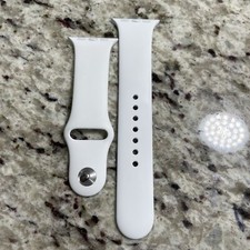 Genuine Apple Watch SE 6 5 4 3 2 1 Sport Band STRAP 40mm White M/L - Silver Pin