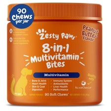 Multivitamin Treats for Dogs,Joint Support,Digestive,Skin,Coat-Peanut Butter90ct