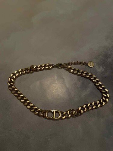 Christian Dior CHOKER Gold Metal Chain 