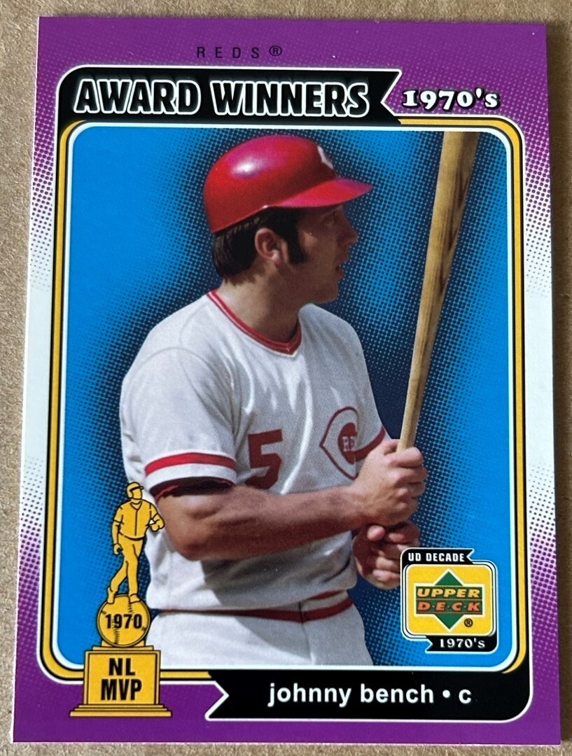 JOHNNY BENCH UPPER DECK UD DECADE 1970's Card #141 NM-MT Condition