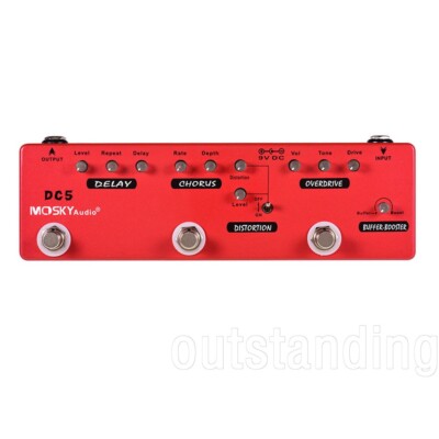 DC5 Multi Effects Pedal (Delay/Chorus/Overdrive/Distortion/Buffer-Booster) os67