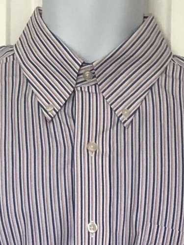 CLUB ROOM  EUC Blue Pink White Striped Cotton  16 32-33