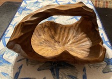 Artisan HANDCARVED BURL WOODEN BASKET/BOWL w/handle.  Root Tree      33 