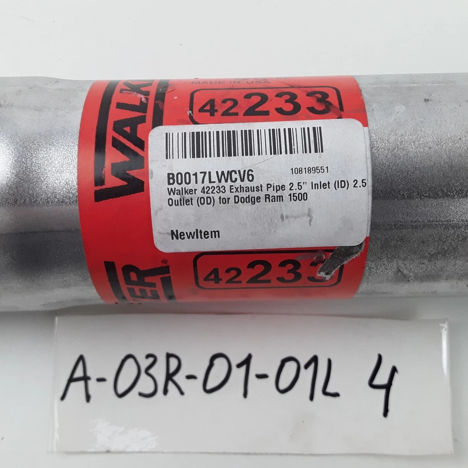 Walker Exhaust Pipe 2.5" Inlet/Outlet Fits Dodge Ram 3500 2500 1500 (1994-2002) - Image 4 of 4