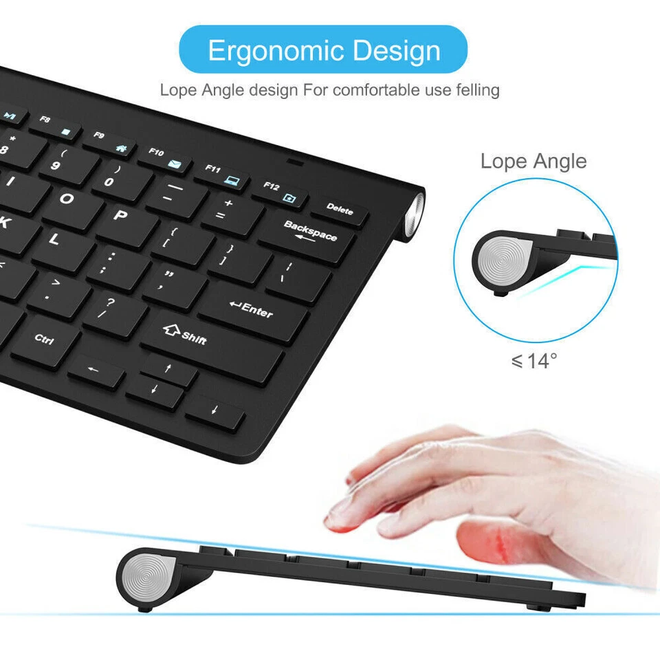Wireless Keyboard & Mouse Combo Mini USB 2.4G Ultra Slim For Windows PC Laptop - Image 3 of 4