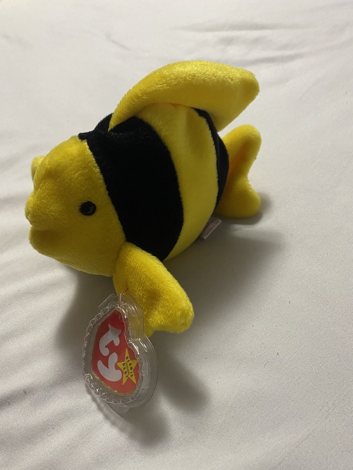 Ty Beanie Baby Bubbles the Fish 1995 PVC with Multiple Errors Mint