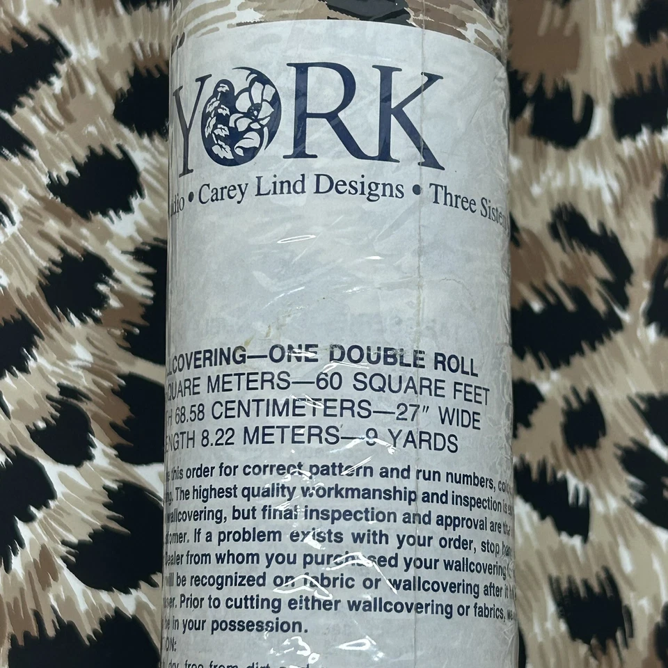 Papel pintado con impresión de guepardo 4 rollos 60 pies cuadrados - York Wallcoverings vinilo prepegado Foto 4 de 4