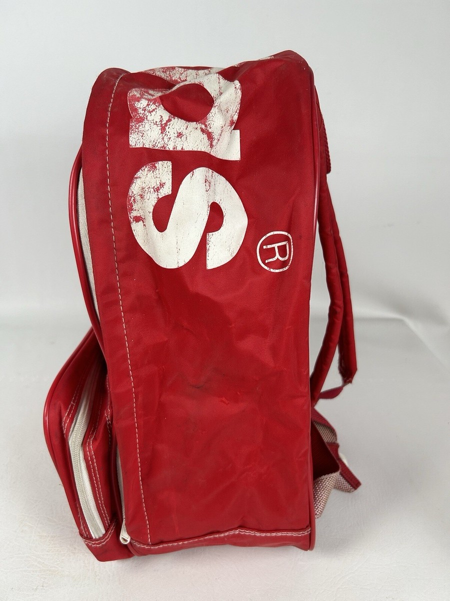 VTG 80s 90s Adidas Trefoil Logo Backpack Bag Red White