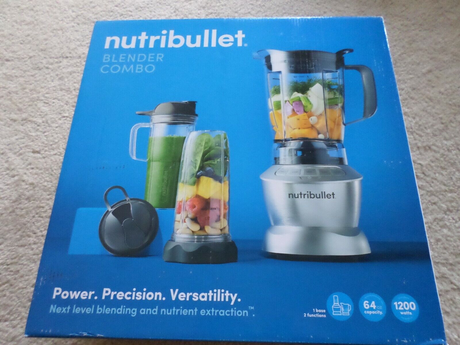  Nutribullet 1200 Watts 64 oz. Full-Size Blender Combo