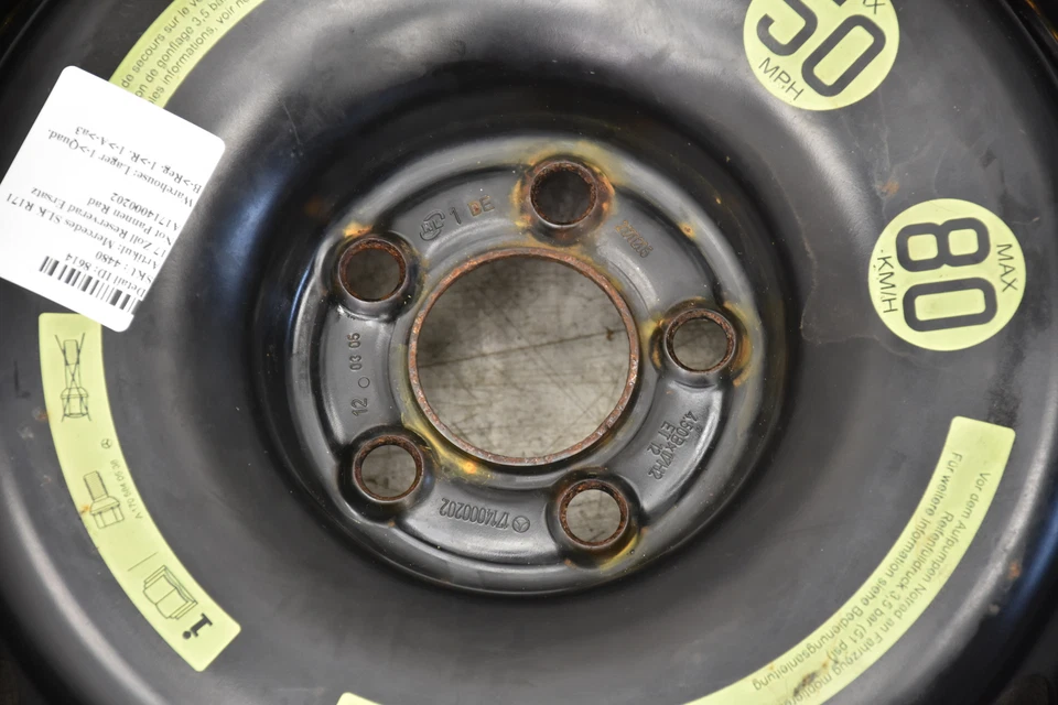 Mercedes SLK R171 17 Zoll Reserverad Ersatz Not Pannen Rad A1714000202 - Bild 2 von 4