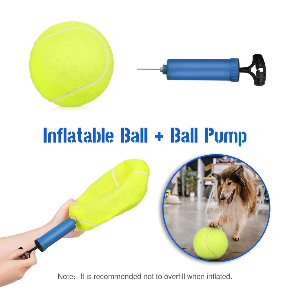 2pcs 9.5 Inch Oversize Tennis Balls Inflatable Tennis Ball with Pump