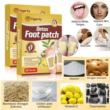 10pcs Bamboo Vinegar Foot Detox Patch Ginger Powder Refreshing Care Odor Control