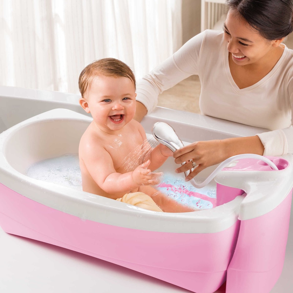 イリュン　PINK SUMMER BATH SET Summer Infant® Comfy Clean Deluxe Newborn to Toddler Tub
